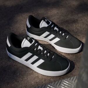 adidas Black and White Low-Top Skate Sneakers